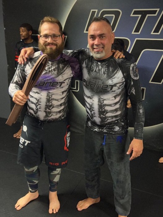 Avi Cohn with his coach at 10th Planet HQ